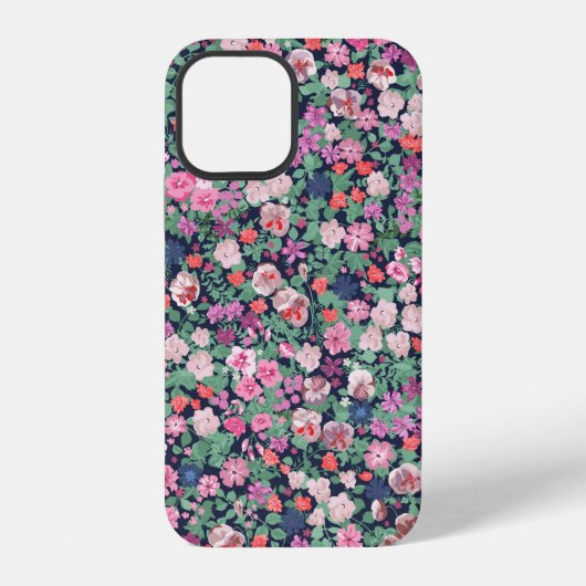 春の花デザイン。継ぎ目のない花柄。Pl iPhoneケース (裏面)