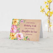 春の花ドーターインロー誕生日カード カード (黄色い花)