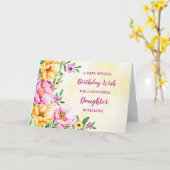 春の花ドーター誕生日カード カード (黄色い花)