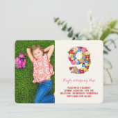 春の花ナインガール9th誕生日フォト招待状 招待状 (スタンド正面)