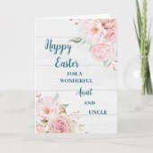 春の花ハッピーイースター叔母と叔父 シーズンカード (正面)