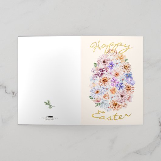 春の花ハッピーイースター 箔シーズンカード (外側レイダウン)