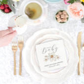 春の花ハローベビーシャワーペーパーナプキン スタンダードカクテルナプキン