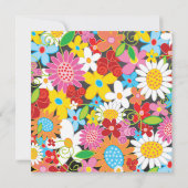 春の花ハートお洒落·チャル結婚クボード 招待状 (裏面)