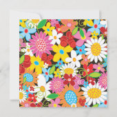 春の花ハートのお洒落結婚式の招待 招待状 (裏面)