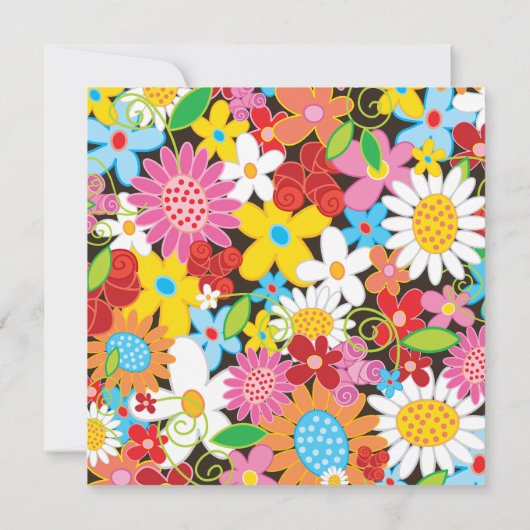 春の花ハートのお洒落結婚式の招待 招待状