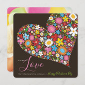 春の花ハートスイートバレンタインデーの写真 シーズンカード (正面/裏面)