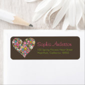 春の花ハートラブブライダルシャワー結婚ズ ラベル (インサイチュ)