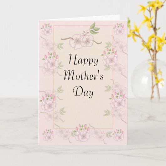 春の花バラ背景母の日 カード (黄色い花)