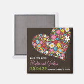 春の花バレンタインハート保存日付 マグネット (正面/裏面)