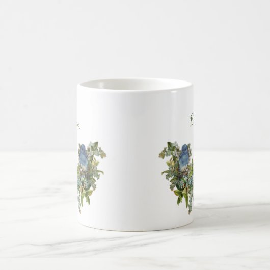 春の花バード宗教的な神はコーヒーを祝福 コーヒーマグカップ (中央)