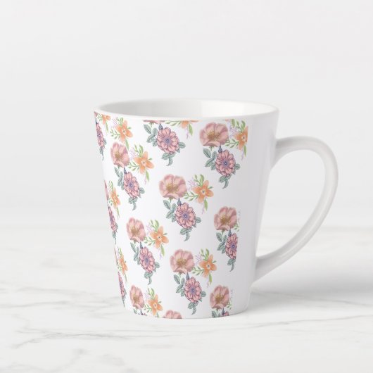 春の花パターン カフェラテマグ (右)