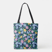 春の花パターン トートバッグ (裏面)