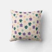 春の花パターン(ベージュの背景) クッション (裏面)