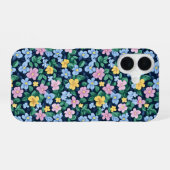 春の花パターン iPhone 16ケース (裏面横)