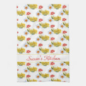 春の花パーソナライズされたフローラキッチンタオル キッチンタオル (縦)