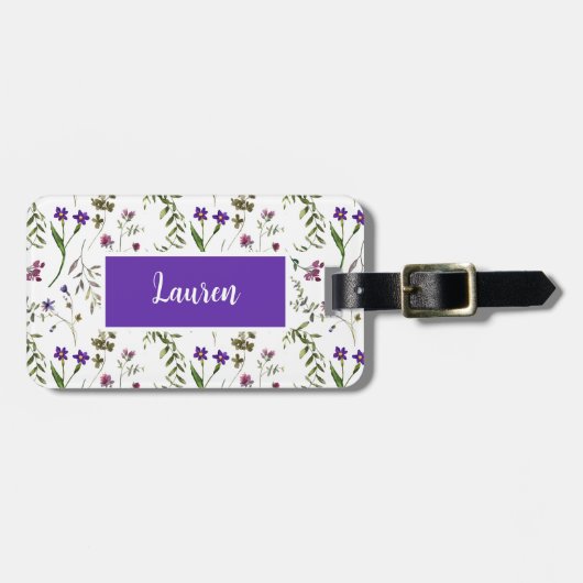 春の花パーソナライズされたラゲッジタグ ラゲッジタグ (正面横)