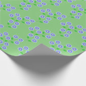春の花パープルオングリーンカントリー ラッピングペーパー (角)