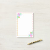 春の花ピストライプンクポストイット®メモ4 x 6 ポストイット (デスク上)
