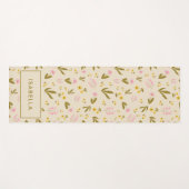 春の花ピンクグリーンフローラ名前をカスタムする ヨガマット (正面(横))