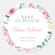 春の花ピンクサークルガールベビーシャワー