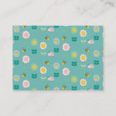 春の花ピンクバタフライガールおむつラッフル エンクロージャーカード (裏面)