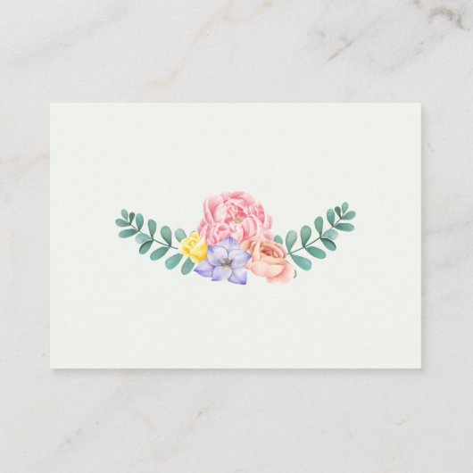 春の花ピンクバタフライガールおむつラッフルE エンクロージャーカード (裏面)