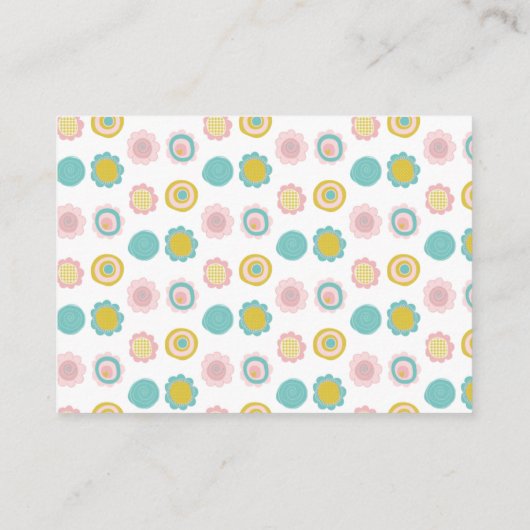 春の花ピンクバタフライガールディスプレイシャワー エンクロージャーカード (裏面)