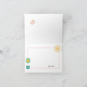 春の花ピンクバタフライガールベビーシャワー サンキューカード (内部)