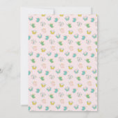 春の花ピンクバタフライガールベビーシャワー 招待状 (裏面)