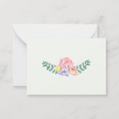 春の花ピンクバタフライベビーシャワーアドバイスN ノートカード (裏面)