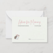 春の花ピンクバタフライベビーシャワーアドバイスN ノートカード (正面)