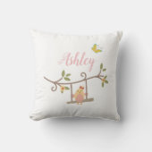 春の花ピンクバタフライベビー クッション (正面)