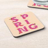 春の花ピンク コースター (左側)