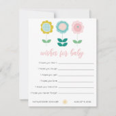 春の花ピンク・バタフライがベビーを願う ノートカード (正面)