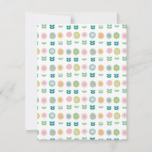 春の花ピンク・バタフライがベビーを願う ノートカード (裏面)