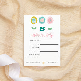 春の花ピンク・バタフライがベビーを願う ノートカード