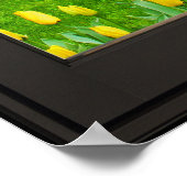 春の花フェイクウィンドウ錯覚24x24黒 ポスター (角)