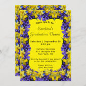 春の花フレームイエローディナー卒業 招待状 (正面/裏面)