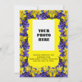 春の花フレーム黄色の卒業食事会 招待状 (裏面)