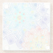 春の花フローライラストレーション ガラスコースター (裏面)