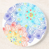 春の花フローライラストレーション コースター (正面)