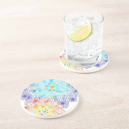 春の花フローライラストレーション コースター (側面)