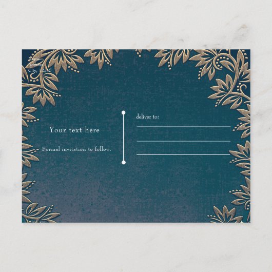 春の花フローラエレガント日付シックを保存 案内ポストカード (裏面)