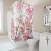 春の花フローラピンクさくらんぼブロッサムアートキュート シャワーカーテン (インサイチュ)