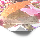 春の花フローラピンクさくらんぼブロッサム抽象芸術 ポスター (角)