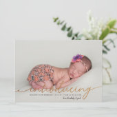 春の花フローラフルフォト金ゴールド誕生 案内状 (スタンド正面)