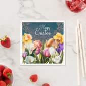 春の花フローラフレームエレガントシックパーティー スタンダードカクテルナプキン (インサイチュ)