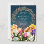 春の花フローラフレームエレガント招待状 招待状 (正面)