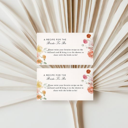 春の花ブライダルシャワーレシピ エンクロージャーカード